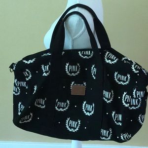 PINK Victoria Secret Black Duffle Bag